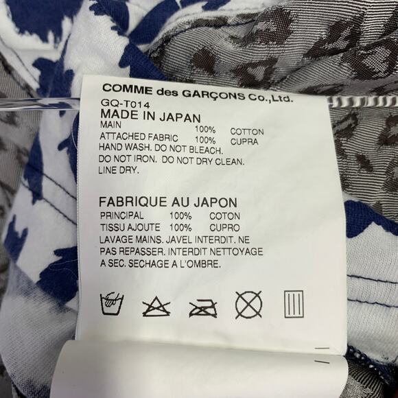 COMME des GARCONS Size M White Blue Grey Cotton Animal Print T-Shirt - Picture 5 of 7